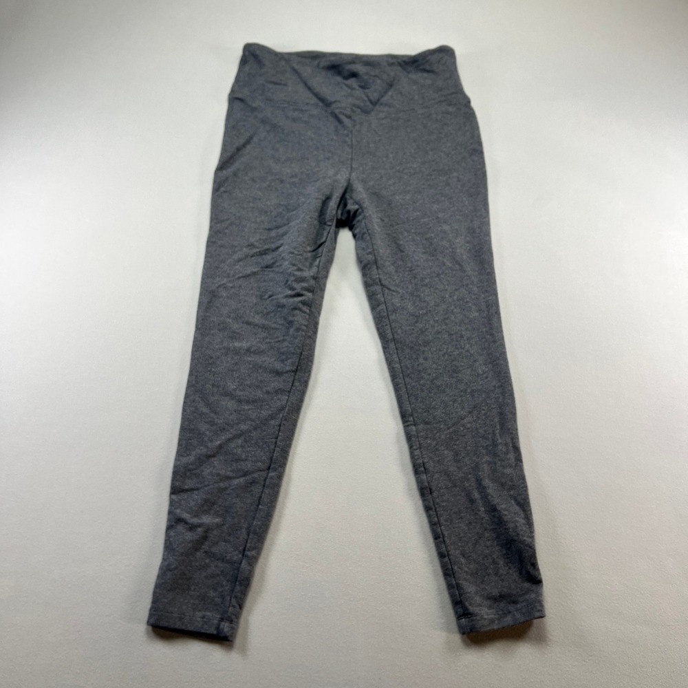 Max & Mia Leggings Womens Medium Gray French Terry Cotton Stretch Athleisure